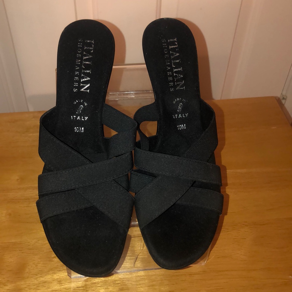 Black Slip-Ons Italian Shoemakers Size 10 M